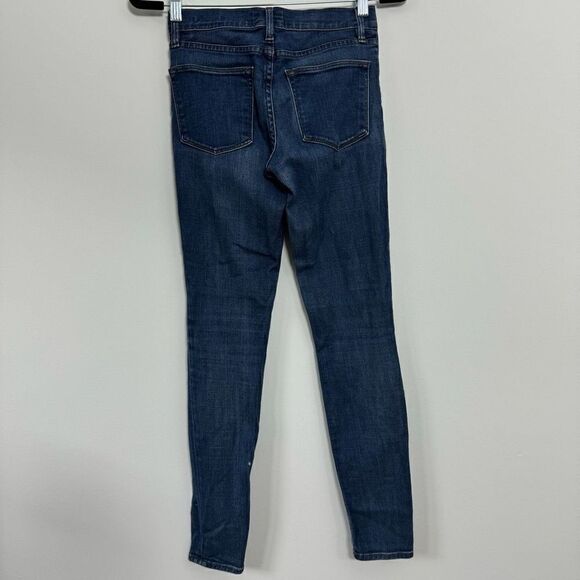 Frame Women's High Rise Medium Wash Skinny Denim Blue Jeans Size 24 - Picture 2 of 9